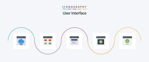 interfaz de usuario plana 5 paquete de iconos que incluye carga. comunicación. usuario. ventana. modal vector