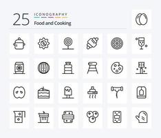 Food 25 Line icon pack including meal. drink. food. croissant. food vector