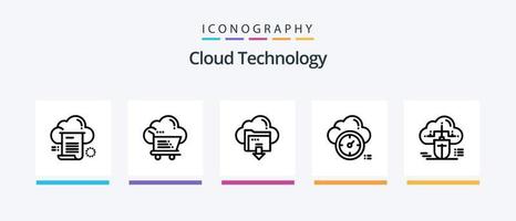 Cloud Technology Line 5 Icon Pack Including data. mail. data. cloud. cloud. Creative Icons Design vector