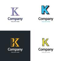 Letter K Big Logo Pack Design Creative Modern logos design for your business vector