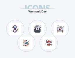 paquete de iconos llenos de línea de día de la mujer 5 diseño de iconos. ocho. día. De las mujeres. De las mujeres. caridad vector
