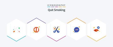 Quit Smoking 25 Flat icon pack including cigarette. quit. smoking. lifestyle. smoking vector