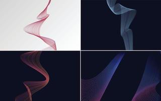 Collection of geometric minimal lines pattern set vector