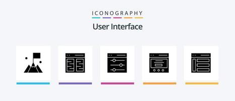 User Interface Glyph 5 Icon Pack Including slider. communication. interface. settings. Creative Icons Design vector