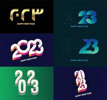 Big Set of 2023 Happy New Year logo text design 2023 number design template vector