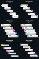 Vector 6 Infographics Pack Presentation slide template 5 Steps cycle diagrams and timelines