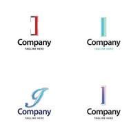 letra i diseño de paquete de logotipo grande diseño de logotipos creativos y modernos para su negocio vector