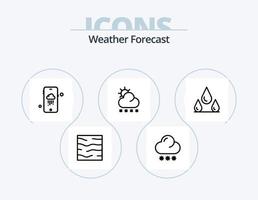 paquete de iconos de línea meteorológica 5 diseño de iconos. . agua. clima. mar. clima vector