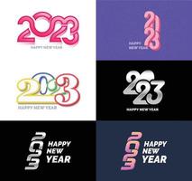 Big Collection of 2023 Happy New Year symbols Cover of business diary for 2023 with wishes vector