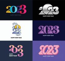 Big Collection of 2023 Happy New Year symbols Cover of business diary for 2023 with wishes vector