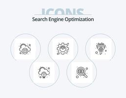 Seo Line Icon Pack 5 Icon Design. light bulb. idea. seo. bulb. cloud computing vector