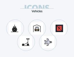 Vehicles Line Filled Icon Pack 5 Icon Design. motor. tool. china. setting. cross vector