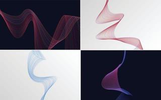 Collection of geometric minimal lines pattern set vector