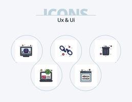 Ux And Ui Line Filled Icon Pack 5 Icon Design. development. search. configuration. scan. development vector