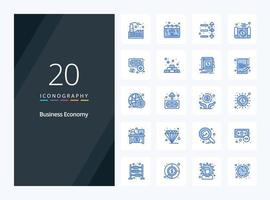 20 Economy Blue Color icon for presentation vector