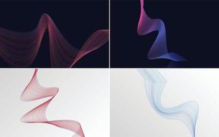 Collection of geometric minimal lines pattern set vector