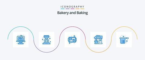 Baking Blue 5 Icon Pack Including drink. coffee. scale. cafe. cooking vector