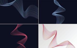 Collection of geometric minimal lines pattern set vector