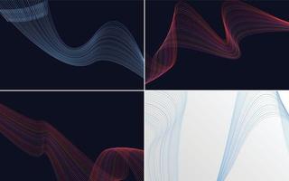 Collection of geometric minimal lines pattern set vector