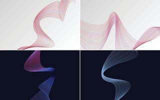 Collection of geometric minimal lines pattern set vector