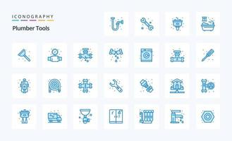 25 Plumber Blue icon pack vector