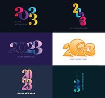 Big Set of 2023 Happy New Year logo text design 2023 number design template vector