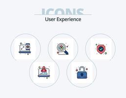 User Experience Line Filled Icon Pack 5 Icon Design. wheel. interface. interface. view. eye vector