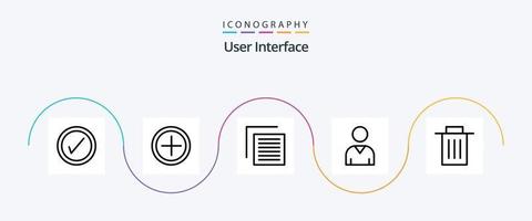 User Interface Line 5 Icon Pack Including . trash. user. interface. user vector