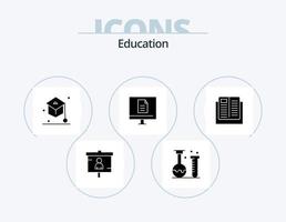 Education Glyph Icon Pack 5 Icon Design. internet. business. laboratory. school vector