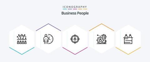 Business People 25 Line icon pack including production. human. optimization. strategy. people vector