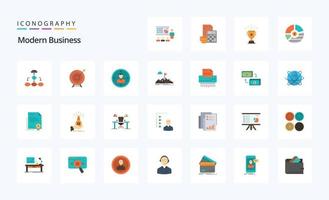 25 Modern Business Flat color icon pack vector