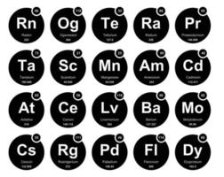 20 Preiodic table of the elements Icon Pack Design vector