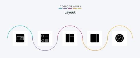 Layout Glyph 5 Icon Pack Including . grid. wireframe. ui vector