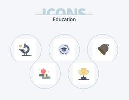 paquete de iconos planos de educación 5 diseño de iconos. . . ciencia. educación. alarma vector