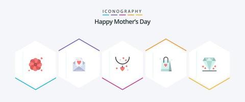 Happy Mothers Day 25 Flat icon pack including . mom. mom. gift. love vector