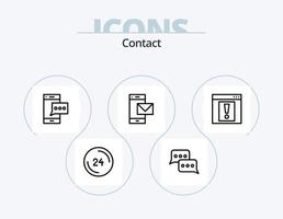 Contact Line Icon Pack 5 Icon Design. conversation. communication. web. call. info vector