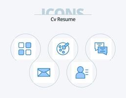 cv resume blue icon pack 5 diseño de iconos. . educación. calculadora. charlar. educación vector