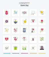Creative Easter 25 Flat icon pack  Such As easter. baby. fried. jewelry. christian vector