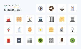 25 Food Flat color icon pack vector