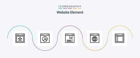 Website Element Line 5 Icon Pack Including layout. divide. bookmark. website. link vector