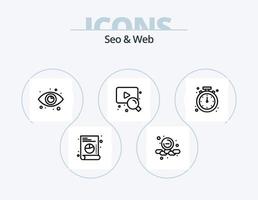 Seo and Web Line Icon Pack 5 Icon Design. . star. web. online. shop vector