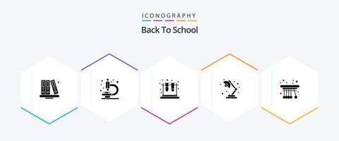 Back To School 25 Glyph icon pack including physics. movement. lab. school. study vector