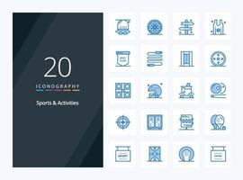 20 Sports  Activities Blue Color icon for presentation vector