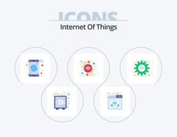 internet de las cosas paquete de iconos planos 5 diseño de iconos. ajustes. engranaje. aplicación inalámbrico. tecnología vector