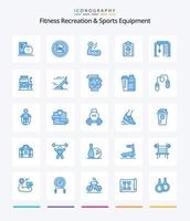 Creative Fitness Recreation And Sports Equipment 25 Blue icon pack  Such As plan. clipboard. dieting. workout. growth vector