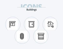 diseño de iconos del paquete de iconos de línea de edificios 5. edificios edificios edificios edificio. DIRECCIÓN vector