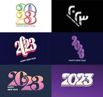 Big Set of 2023 Happy New Year logo text design 2023 number design template vector