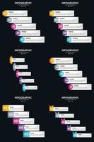 Vector 6 Infographics Pack Presentation slide template 5 Steps cycle diagrams and timelines