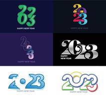 Big Set of 2023 Happy New Year logo text design 2023 number design template vector