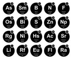 20 Preiodic table of the elements Icon Pack Design vector